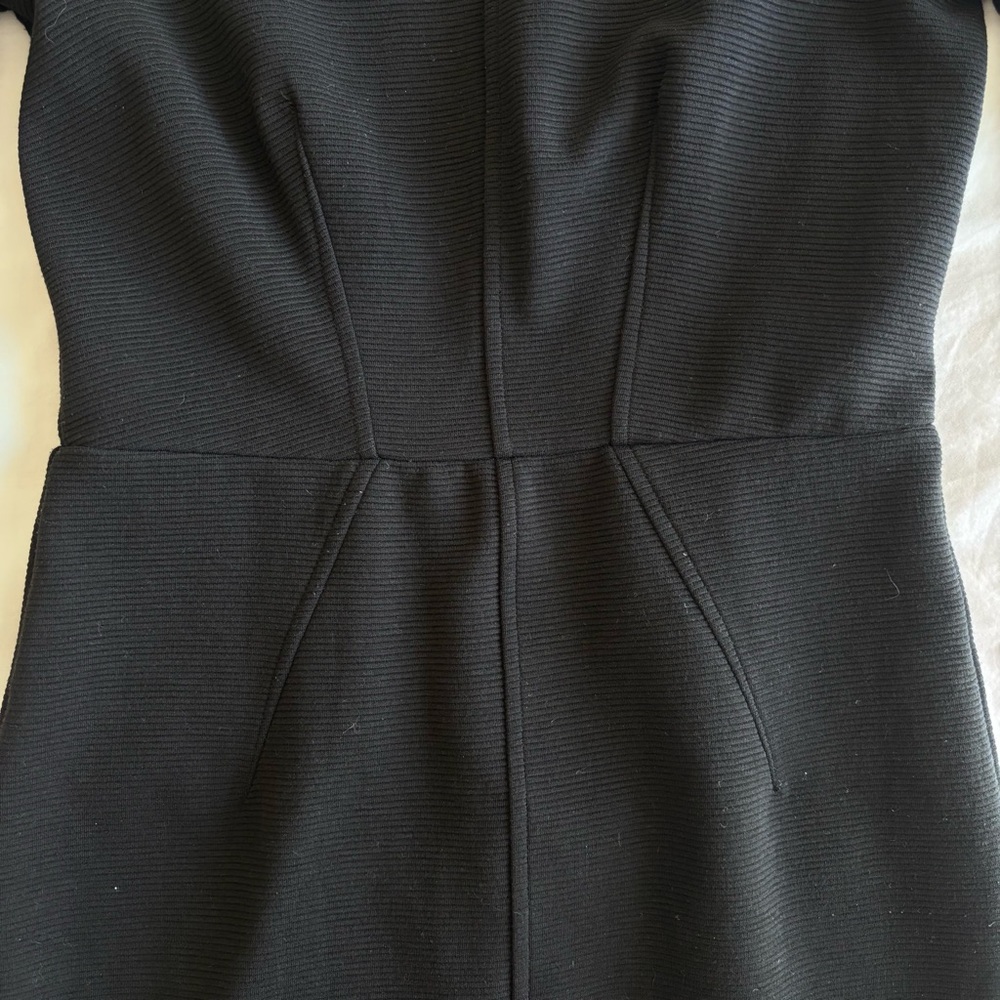 Boden Classic Black Dress 3/4 Sleeve Cotton Blend Midi Work Formal Zip Size 4 - Picture 9 of 16